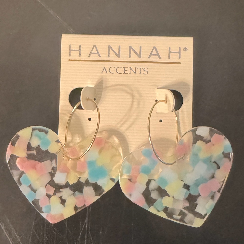 Hannah Acrylic Pastel Heart Earrings